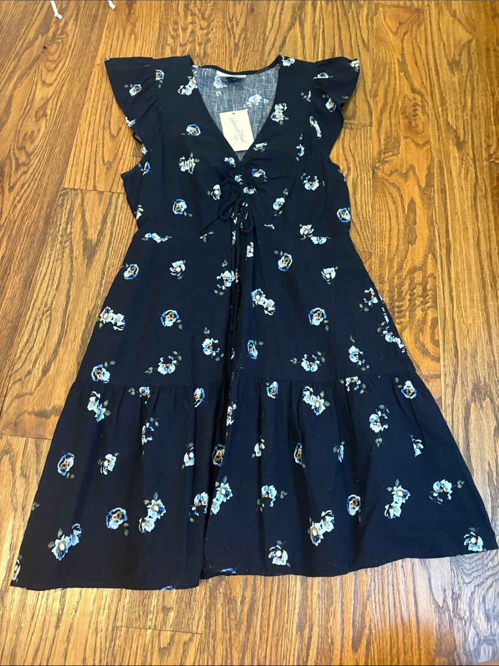 Navy and blue midi dress